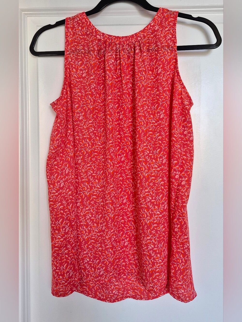 LOFT Coral Pink Floral Sleeveless Top